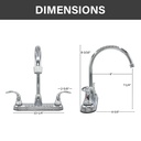 High-Arc 2-Handle Standard Kitchen Faucet - Brilliant Chrome