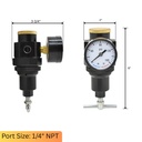 1/4" "T" Handle Regulator 0-125 PSI with Gauge