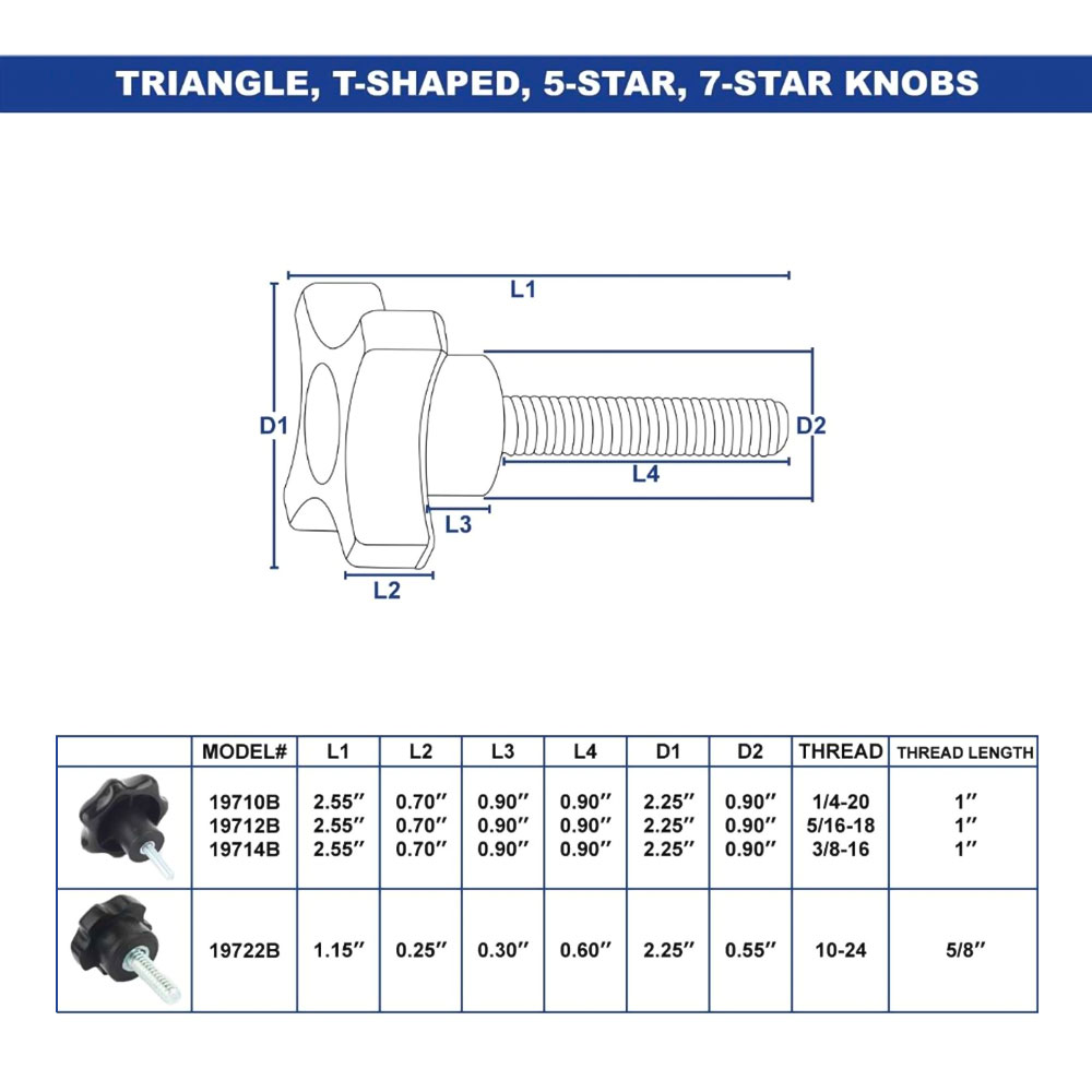 7-Star Stud 3/8-16  (5/pk)