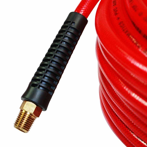 1/4" 100 ft Red Translucent PVC hose Kit with 1/4" Steel coupler and plug - W04