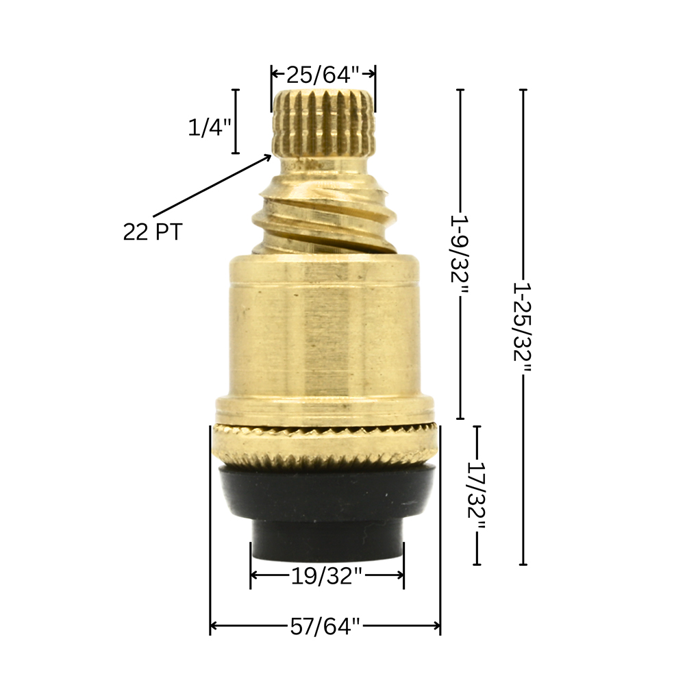 834-T American Standard Aqua Seal Lavatory Faucet Stem - Cold - 15730E (2K-2C)