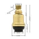 834-T American Standard Aqua Seal Lavatory Faucet Stem - Cold - 15730E (2K-2C)