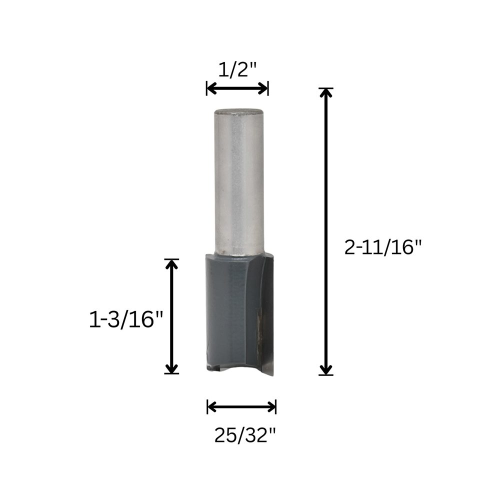 25/32"Straight Bit, 1/2"Shank C