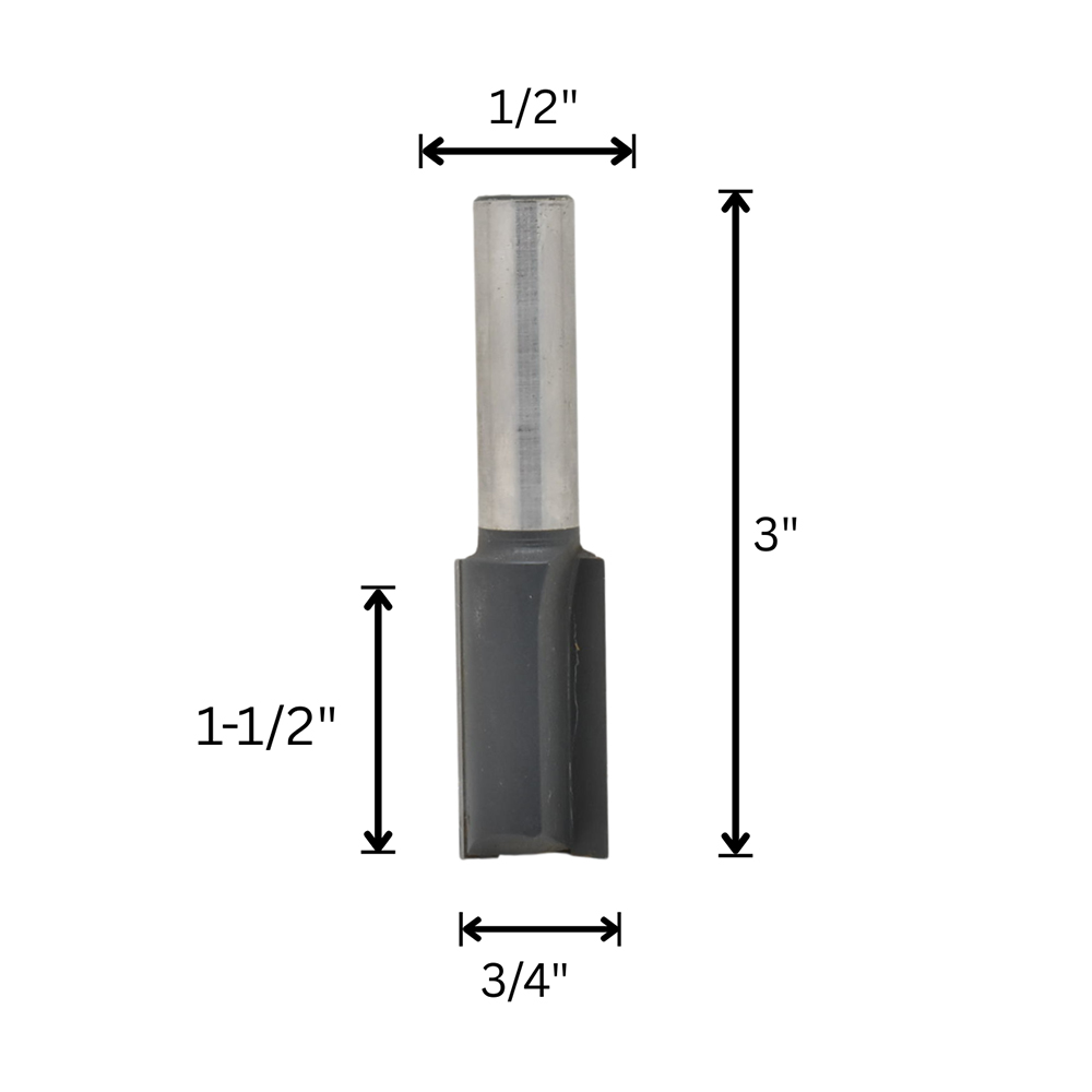 3/4" Straight Bit, 1/2" Shank