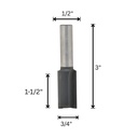 3/4" Straight Bit, 1/2" Shank