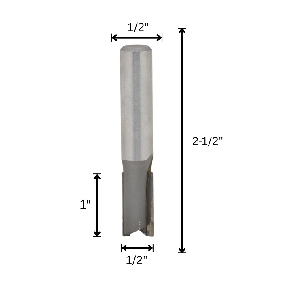 1/2" Straight Bit, 1/2" Shank