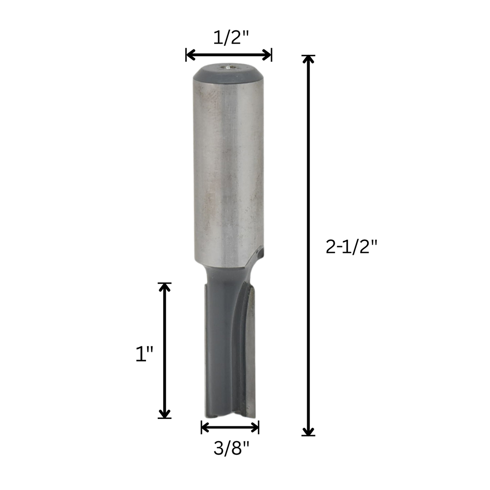 3/8" Straight Bit, 1/2" Shank