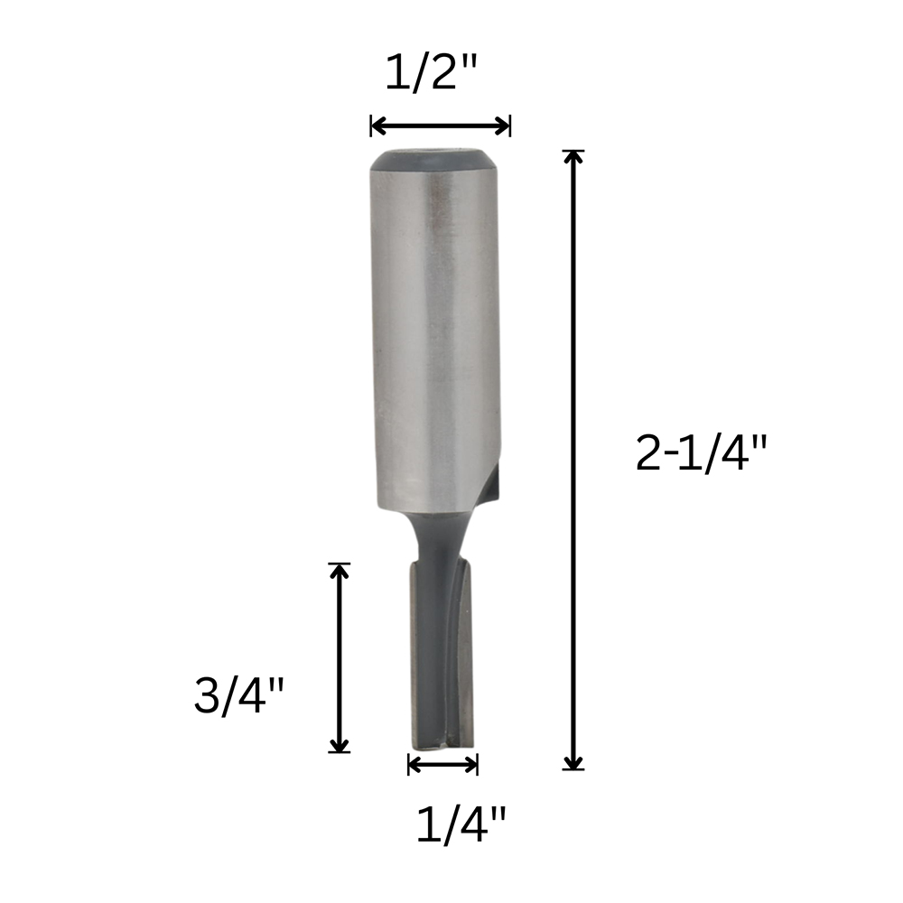 1/4" Straight Bit, 1/2" Shank