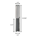 1/2" Straight Bit, Down Shear Cut