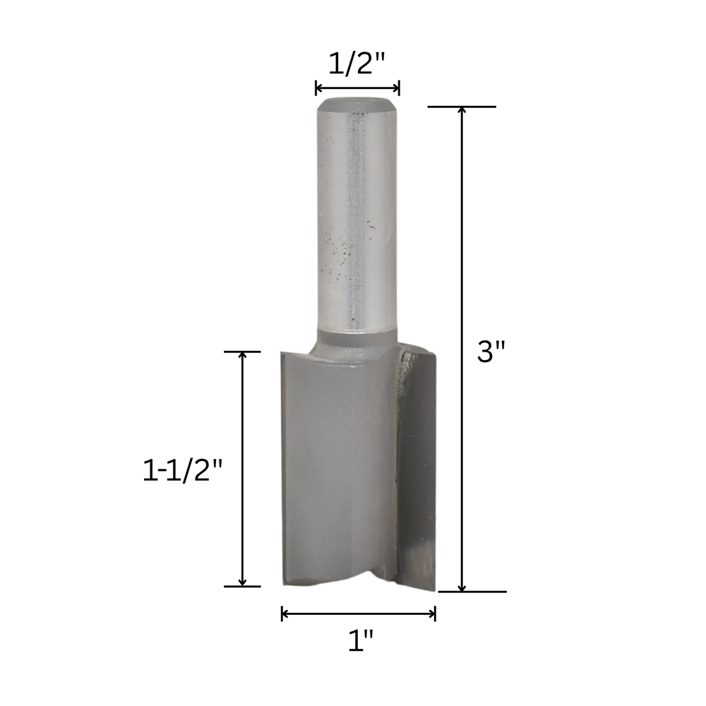 1" Straight Bit, 1/2" Shank