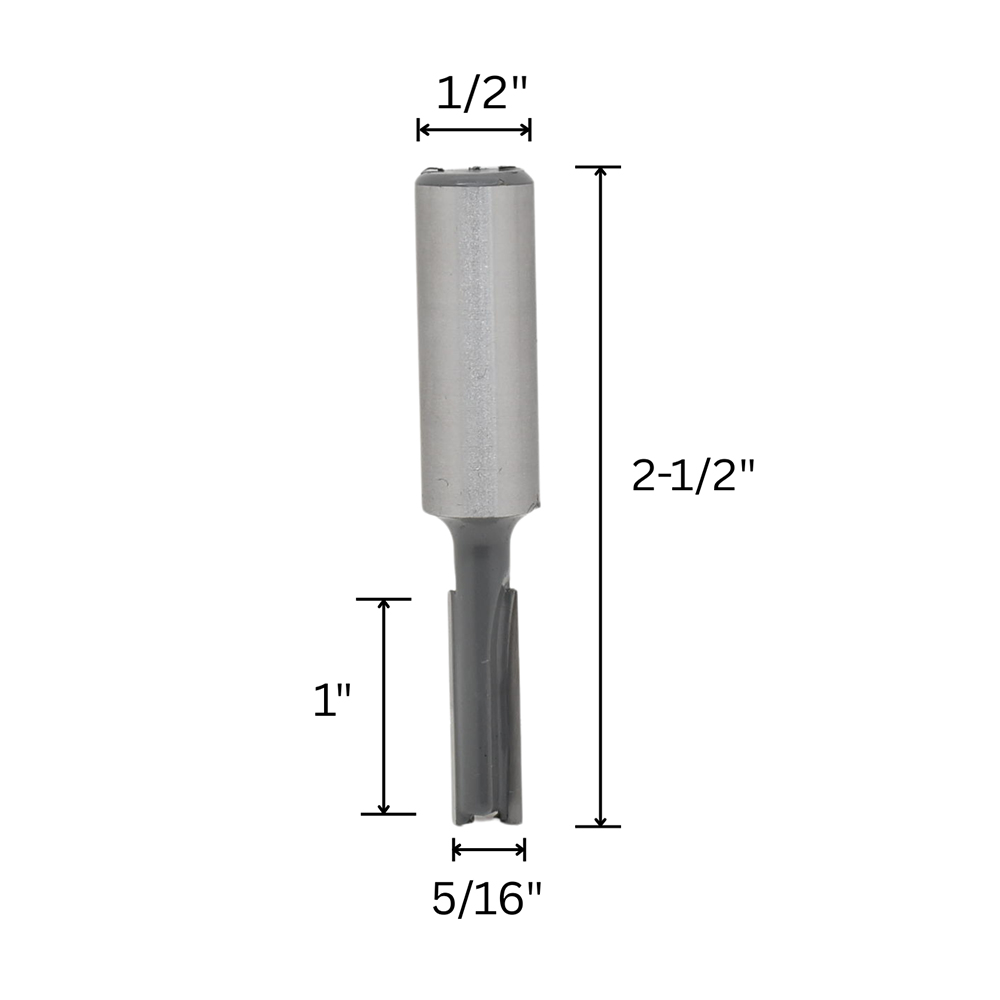 5/16"Straight Bit, 1/2" Shank