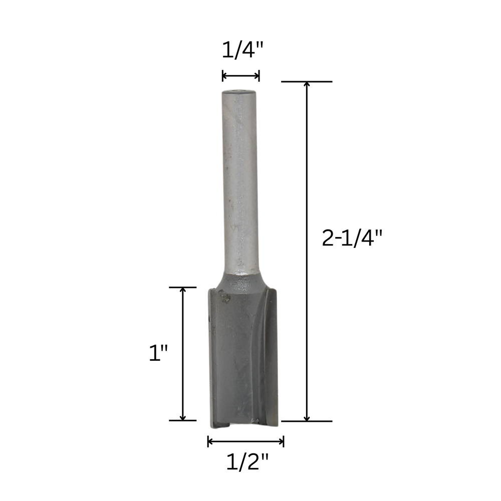 1/2" Straight Bit, 1/4" Shank