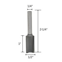 1/2" Straight Bit, 1/4" Shank