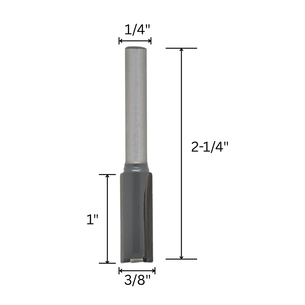3/8" Straight Bit, 1/4" Shank