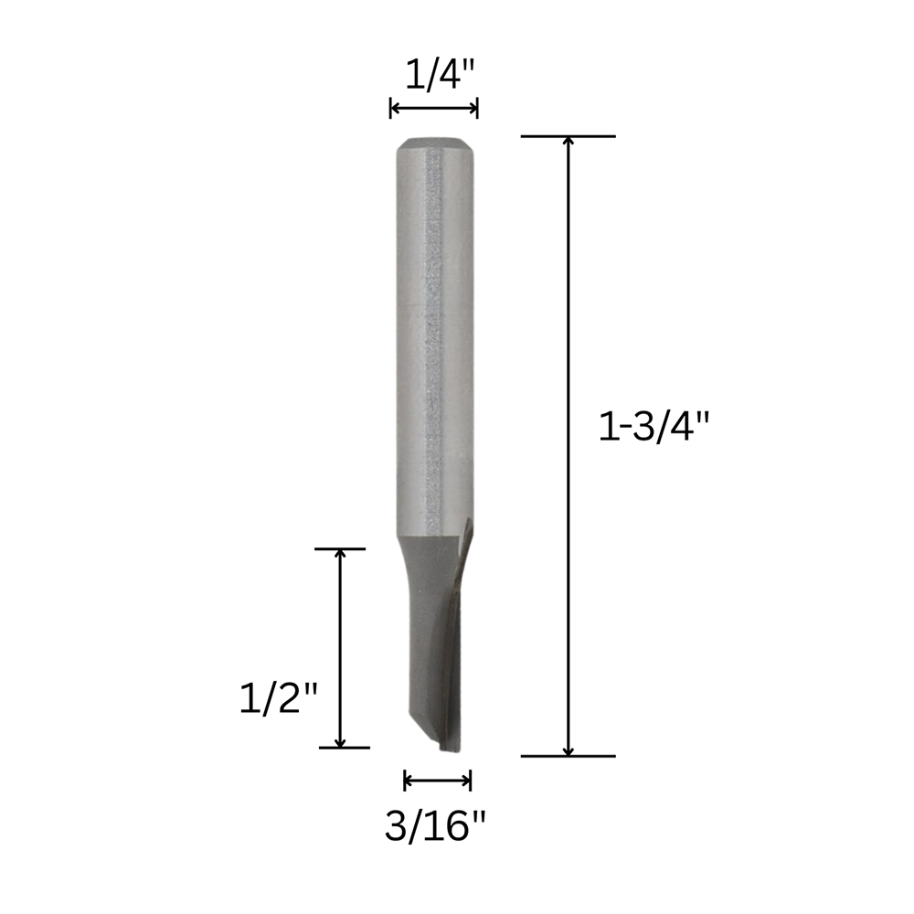 3/16" Straight Bit, 1/4" Shank C
