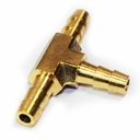 1/4" Barb Brass Tee Manifold - 1 inlet - 2 Outlets - 25 Pack Bulk - W02