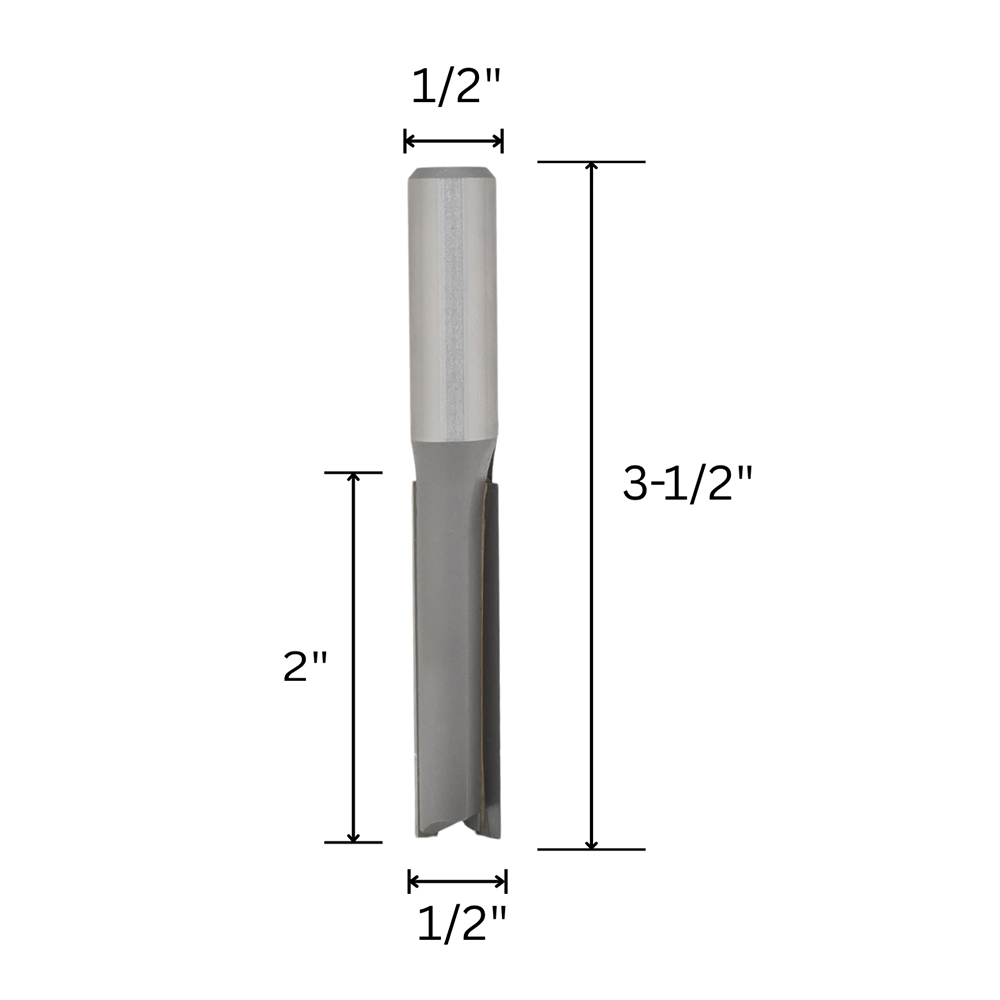 1/2" Straight Bit, 1/2" Shank