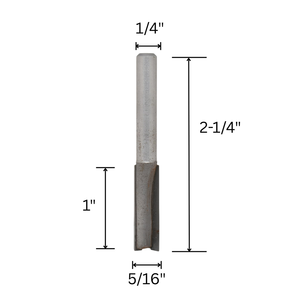 5/16" Straight Bit, 1/4" Shank