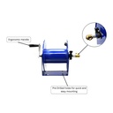Manual Hose Reel Blue Powder Coated Steel - For 100ft X 3/8" Hose (Hose Not Included)