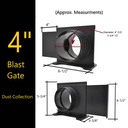 4"  Blast Gate Threaded Splice Wall-Mounted