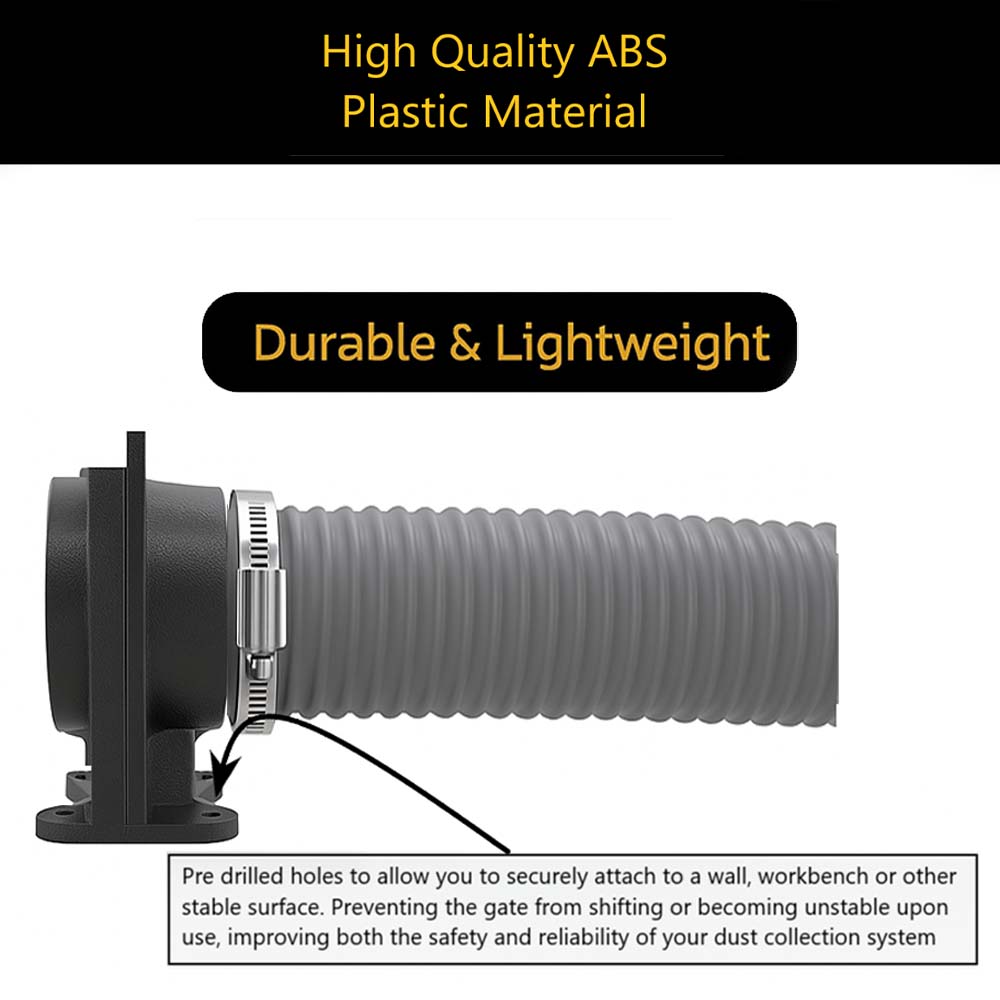 4"  Blast Gate Threaded Splice Wall-Mounted