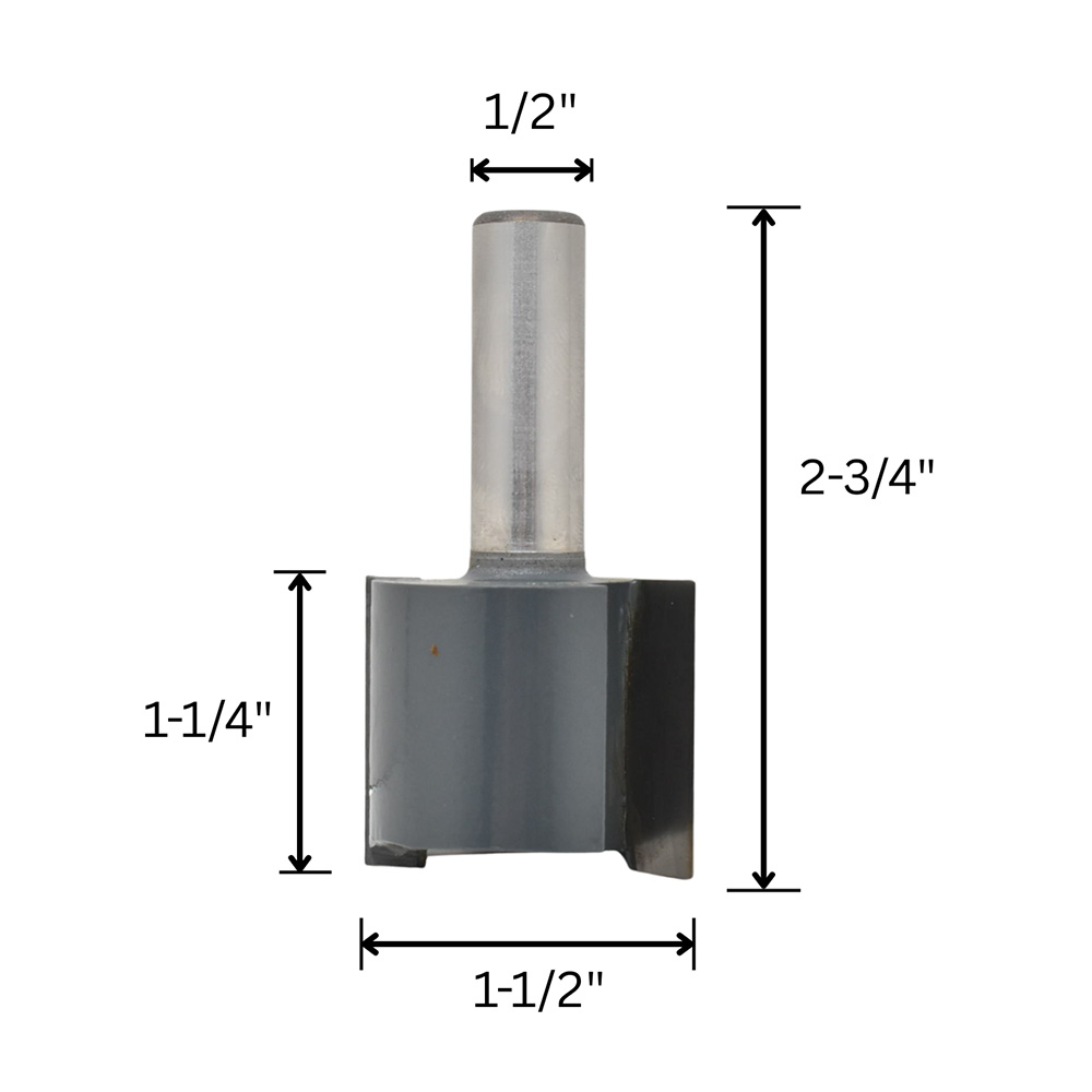 1-1/2"Straight Bit, 1/2"Shank C