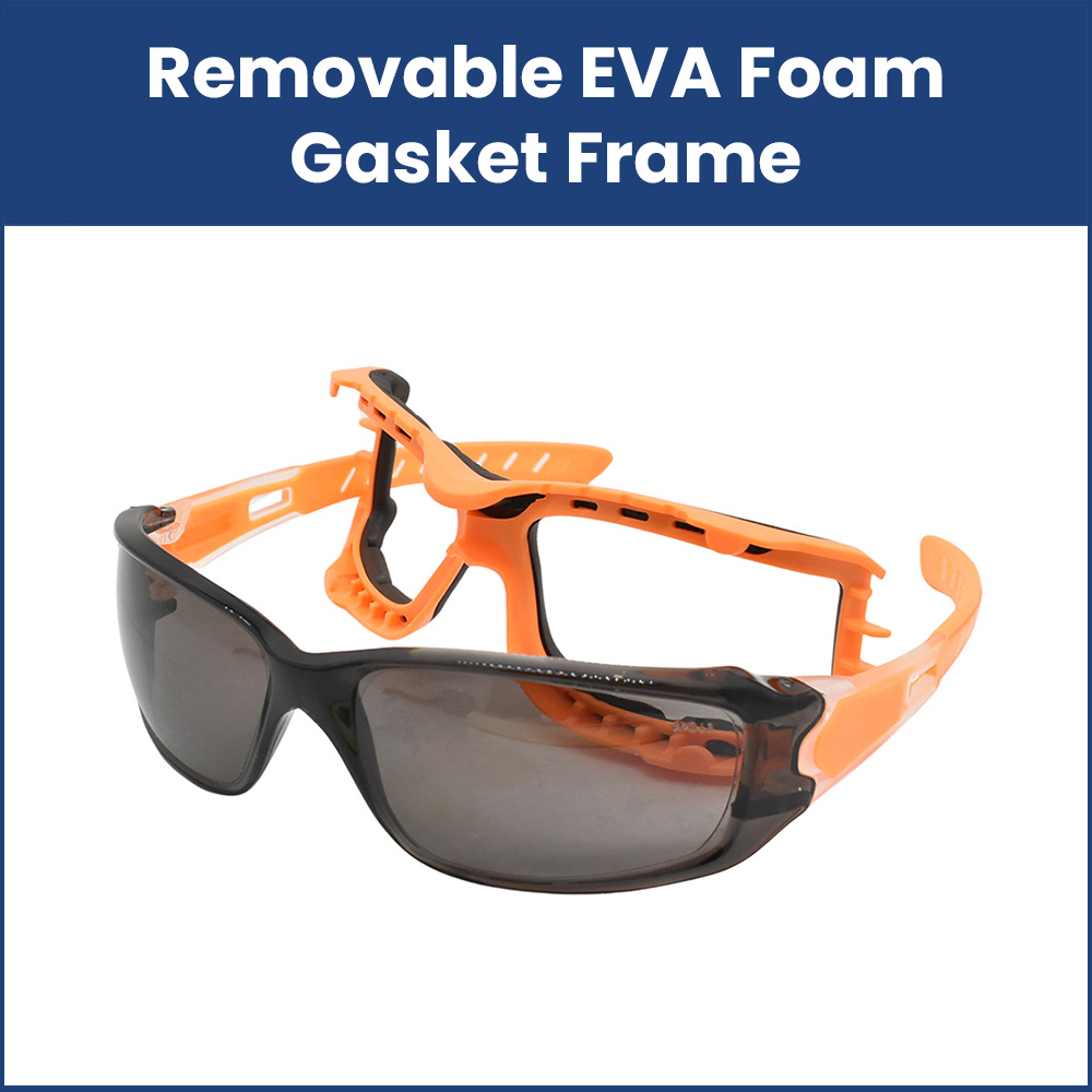 Full-Seal Safety Glasses with Category 3 Smoke Lens & Removable Gasket - Orange (10/Box)
