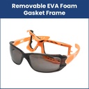 Full-Seal Safety Glasses with Category 3 Smoke Lens & Removable Gasket - Orange (10/Box)
