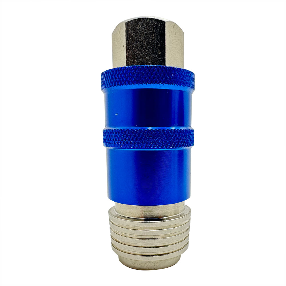 Universal Safety Exhaust Quick-Connect Coupler - 1/4" Female NPT (Blue Color) - 100 Pack Bulk - W02