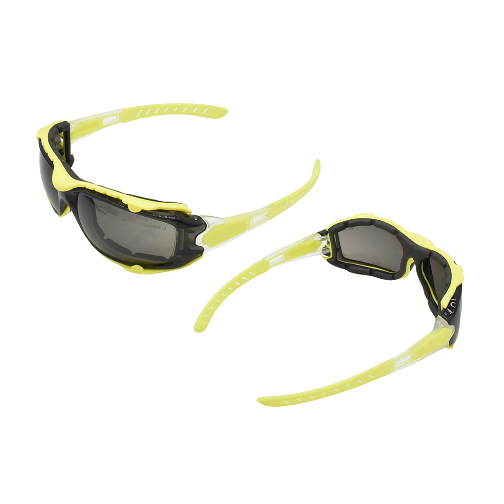Full-Seal Safety Glasses with Category 3 Smoke Lens & Removable Gasket - Yellow (10/Box)