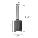 3/4" Straight Bit, 1/4" Shank