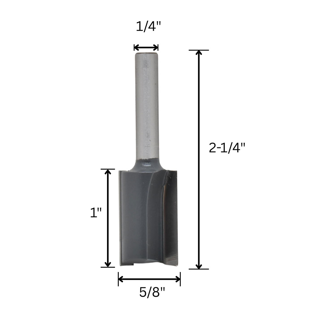 5/8" Straight Bit, 1/4" Shank