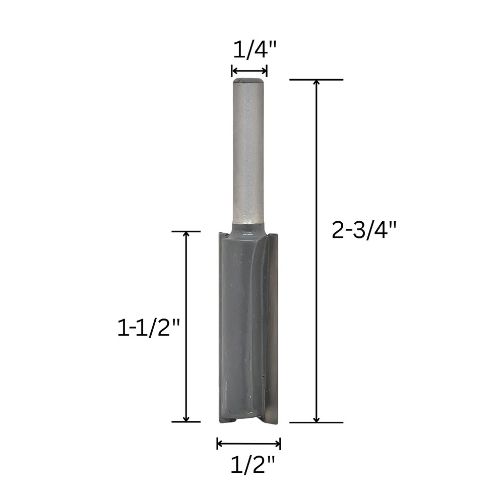 1/2" Straight Bit, 1/4" Shank