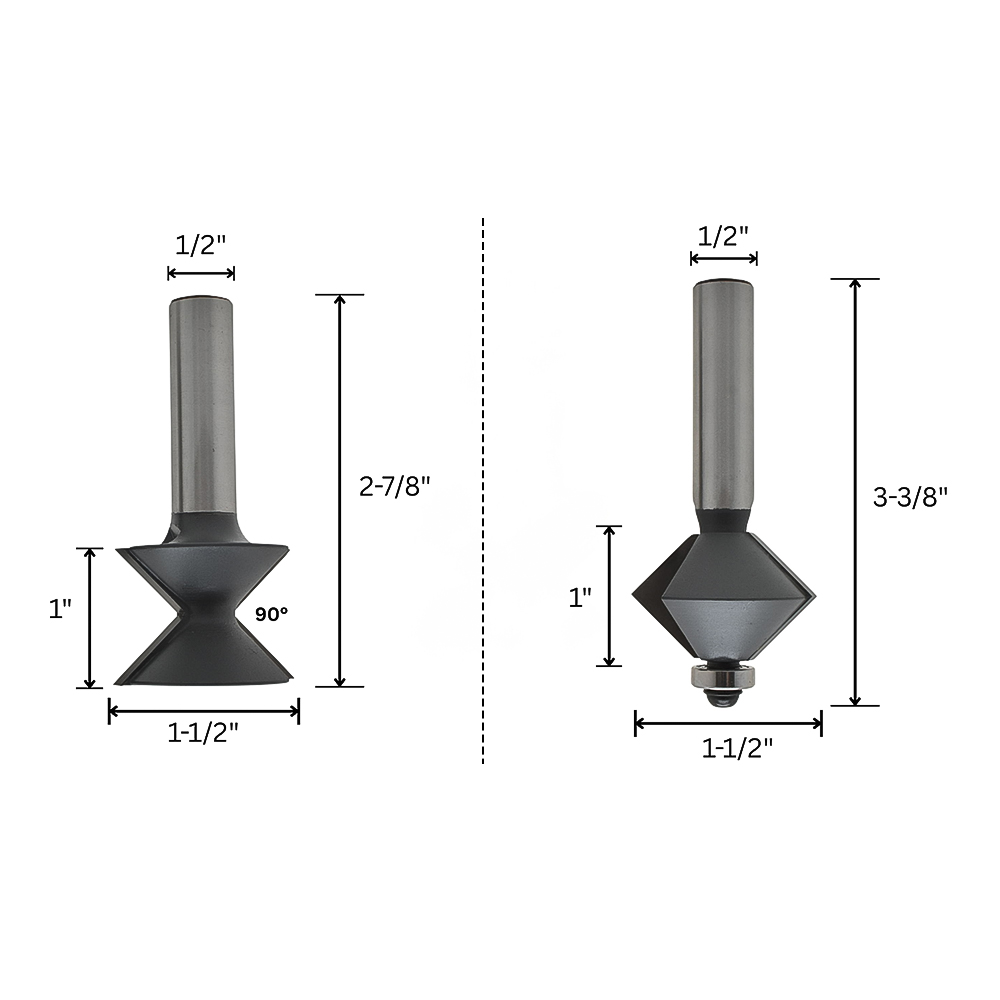 2pc Edge Banding Set,1/2"Shank