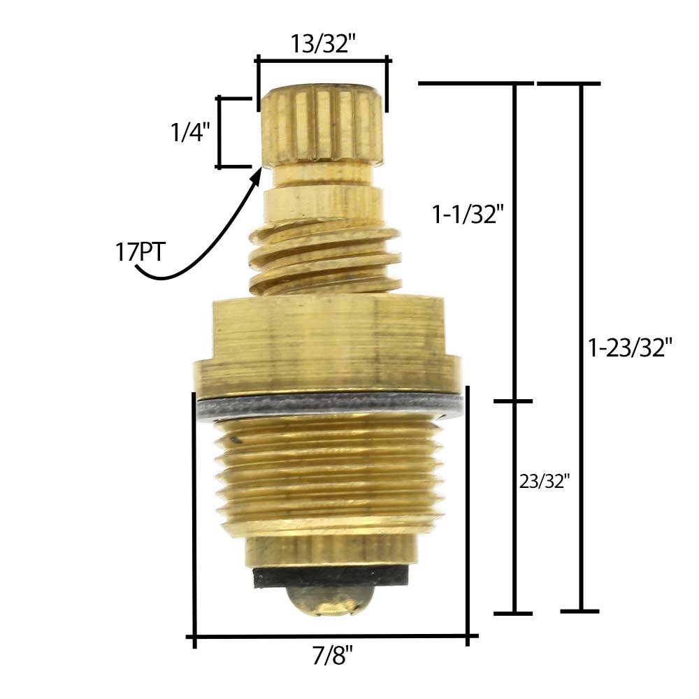 1785-T Repcal Wall Lavatory Faucet Stem - Hot