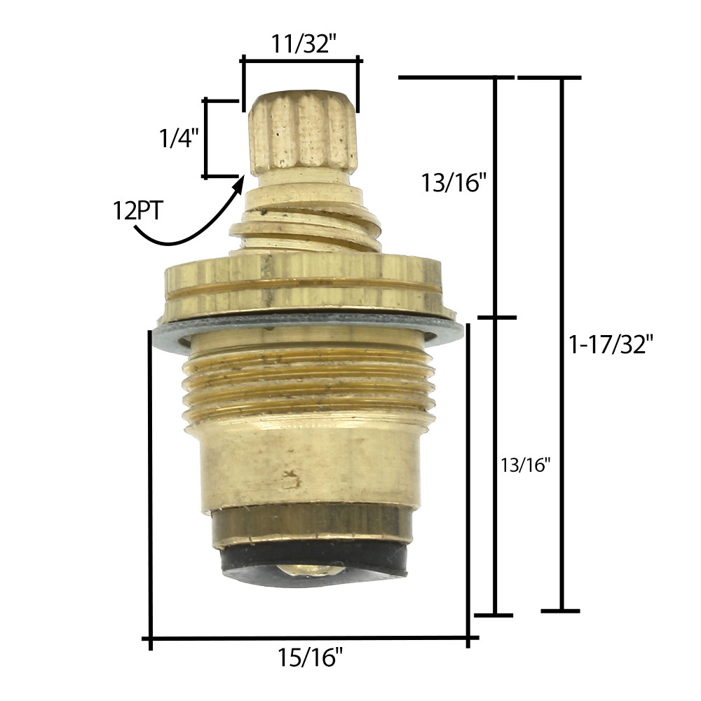 1786-T Repcal Wall Lavatory Faucet Stem - Cold