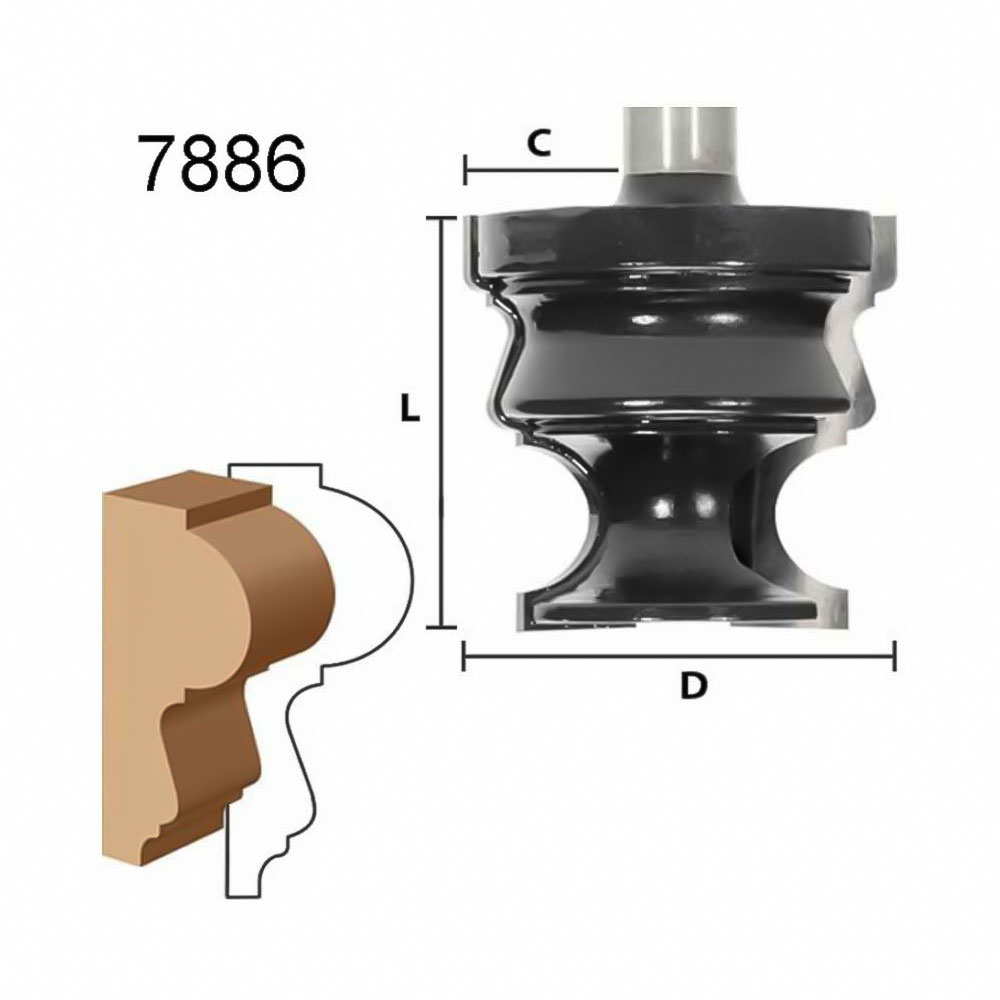 Chair Rail Molding Bit,1/2"Sh.C