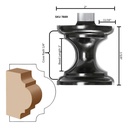Astragal Molding Bit,1/2"Shank C