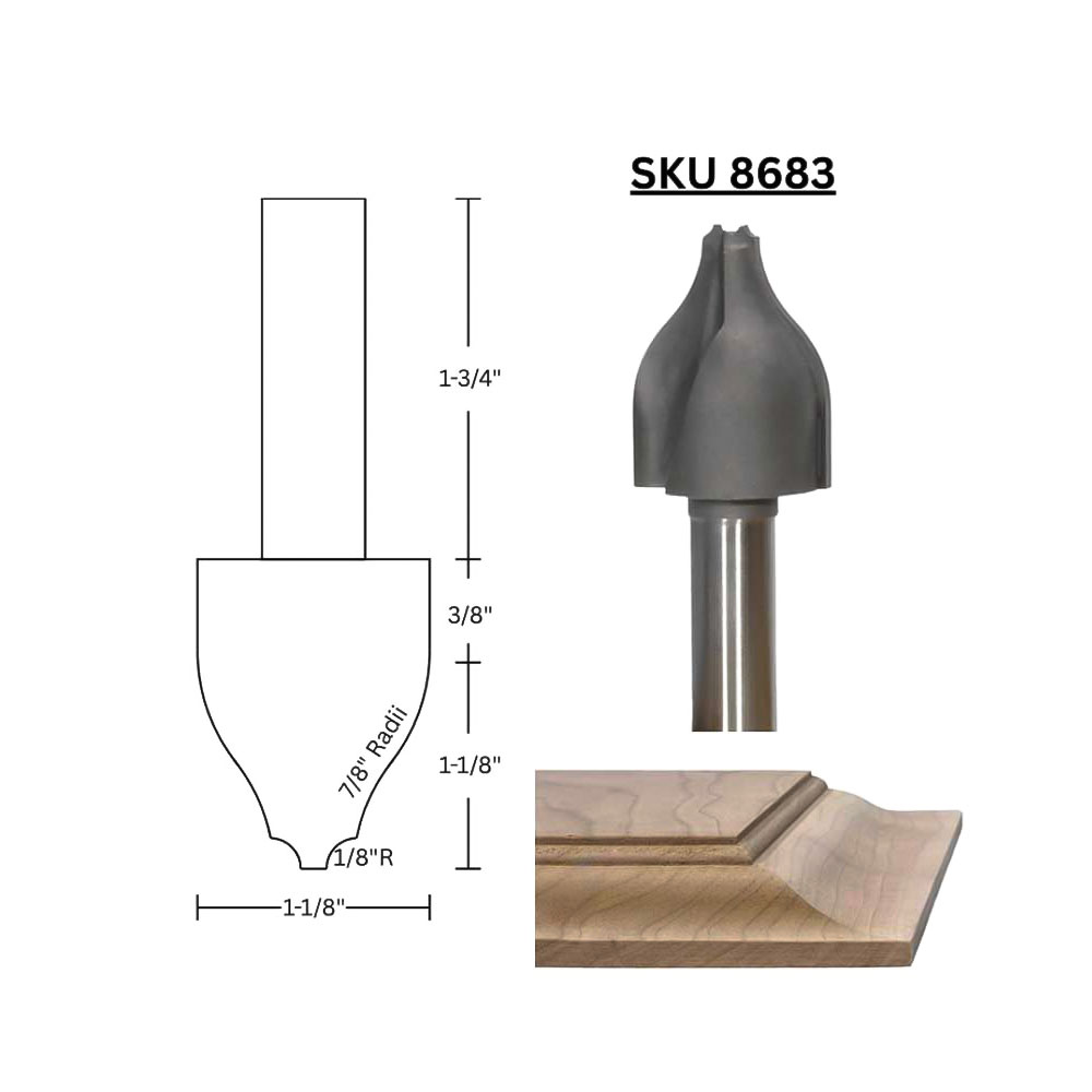 Ogee&Bead Raised Panel,1/2"Sh.