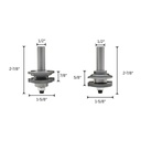 Double Round Matched Rail and Stile Two Piece Router Bit Set, 1/2" Shank