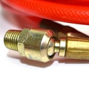 1/4" 12 ft Red Traslucent PVC  Hose Whip with 1/4" Ball Swivel - W03