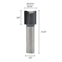 18.2mm Straight Bit, 1/2"Shank