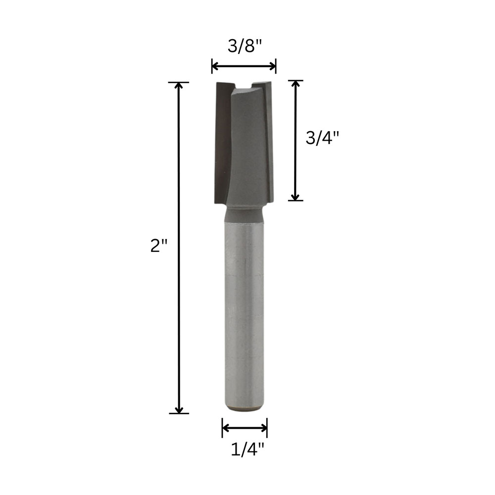 3/8" Straight Bit, Shear Cut
