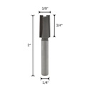 3/8" Straight Bit, Shear Cut