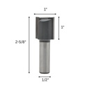 1" Straight Bit, 1/2" Shank