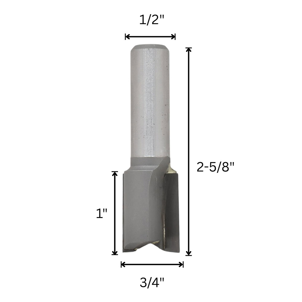 3/4" Straight Bit, Down Shear Cut