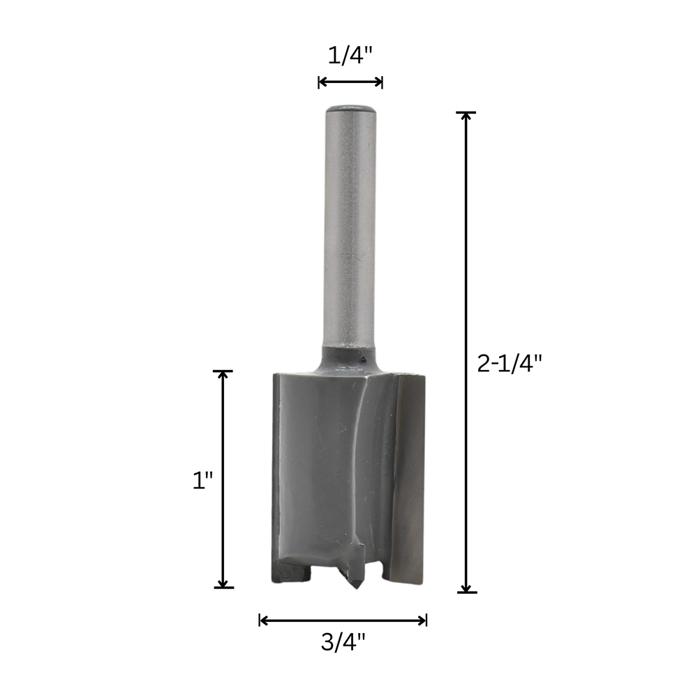 3/4" Straight Bit, 1/4" Shank