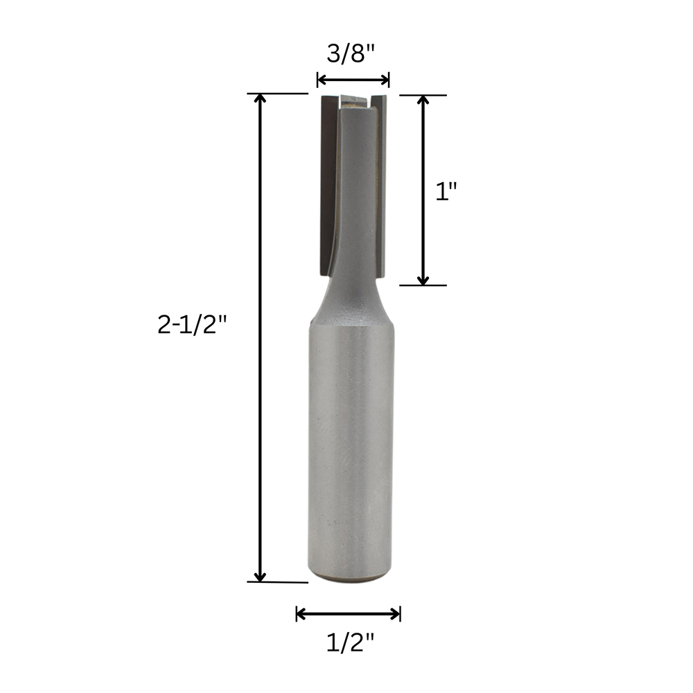 3/8" Straight Bit, 1/2" Shank
