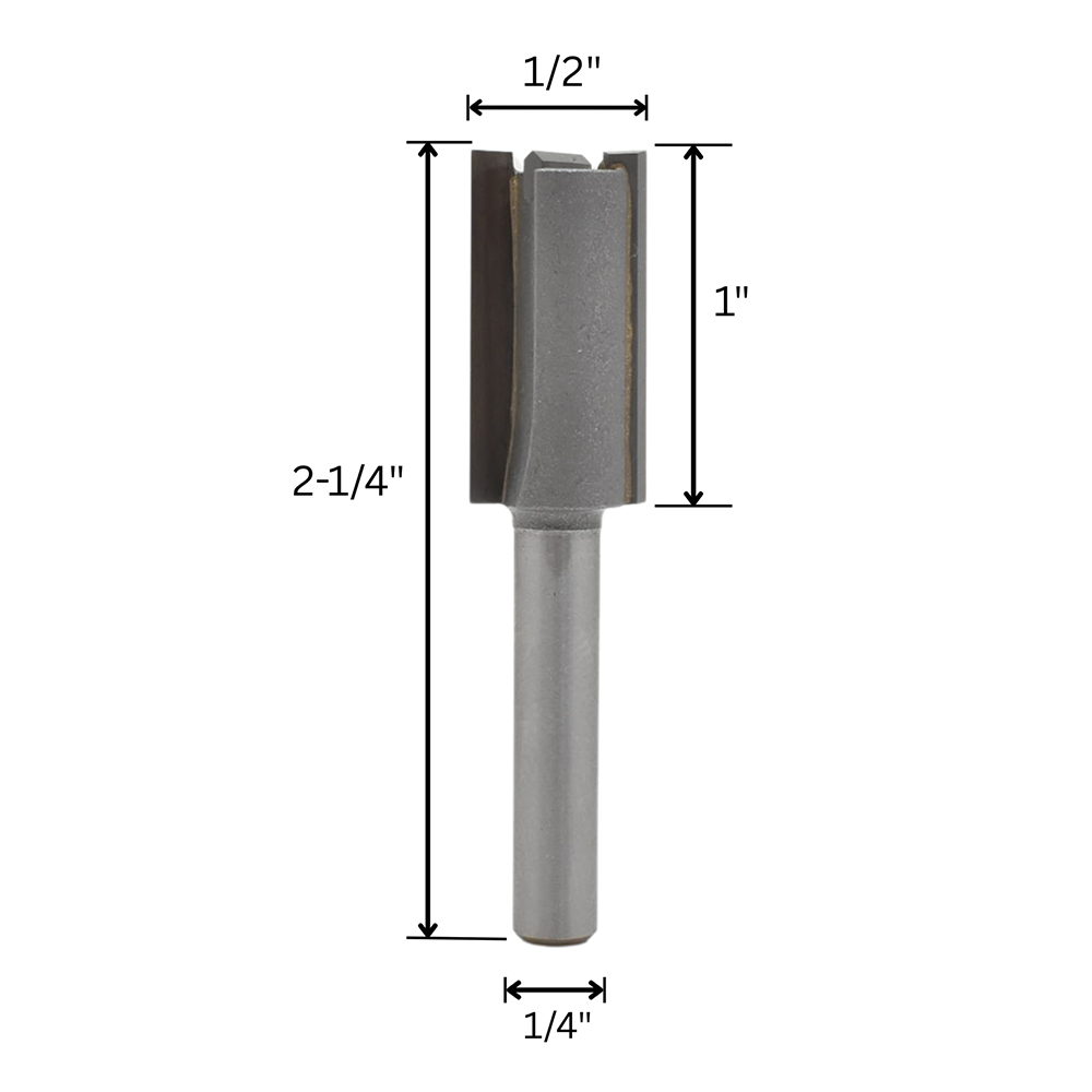 1/2" Straight Bit, 1/4" Shank