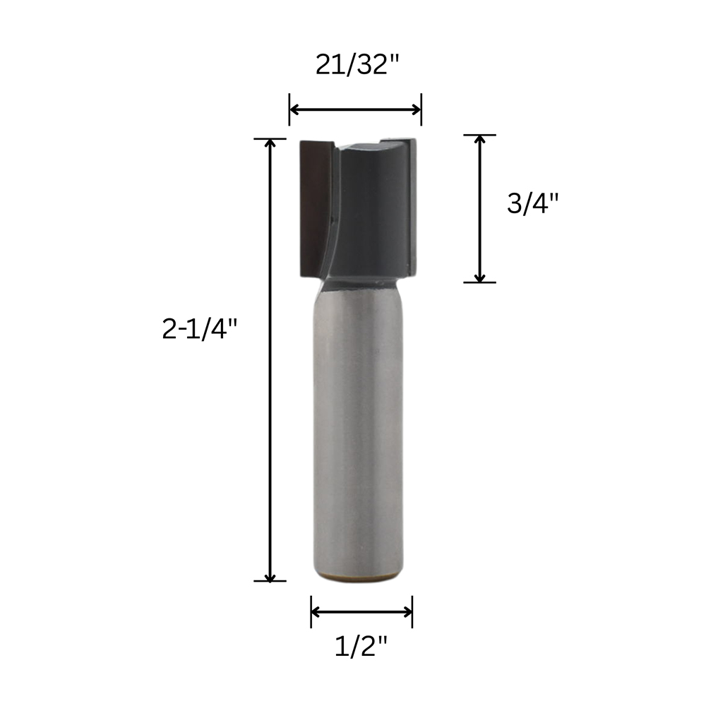 21/32" Straight Bit, 1/2"Shank C